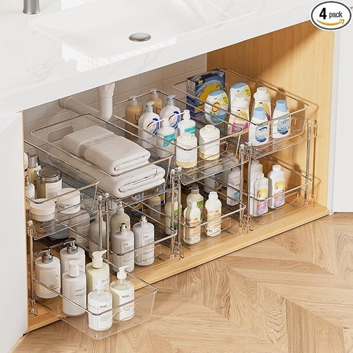 Under sink organizer with - under, pull